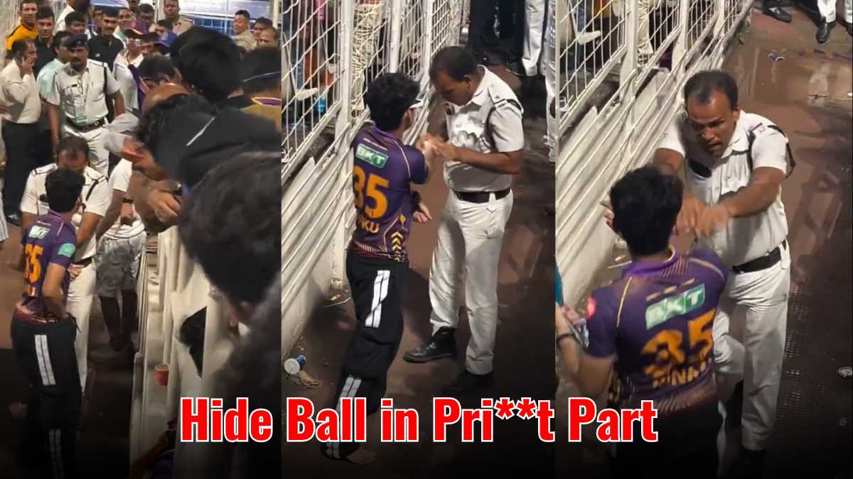 A fan tried to steal the match ball, but got caught