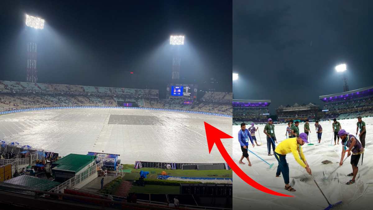 Today's rain at Eden Gardens was heavy, due to which the toss delayed.